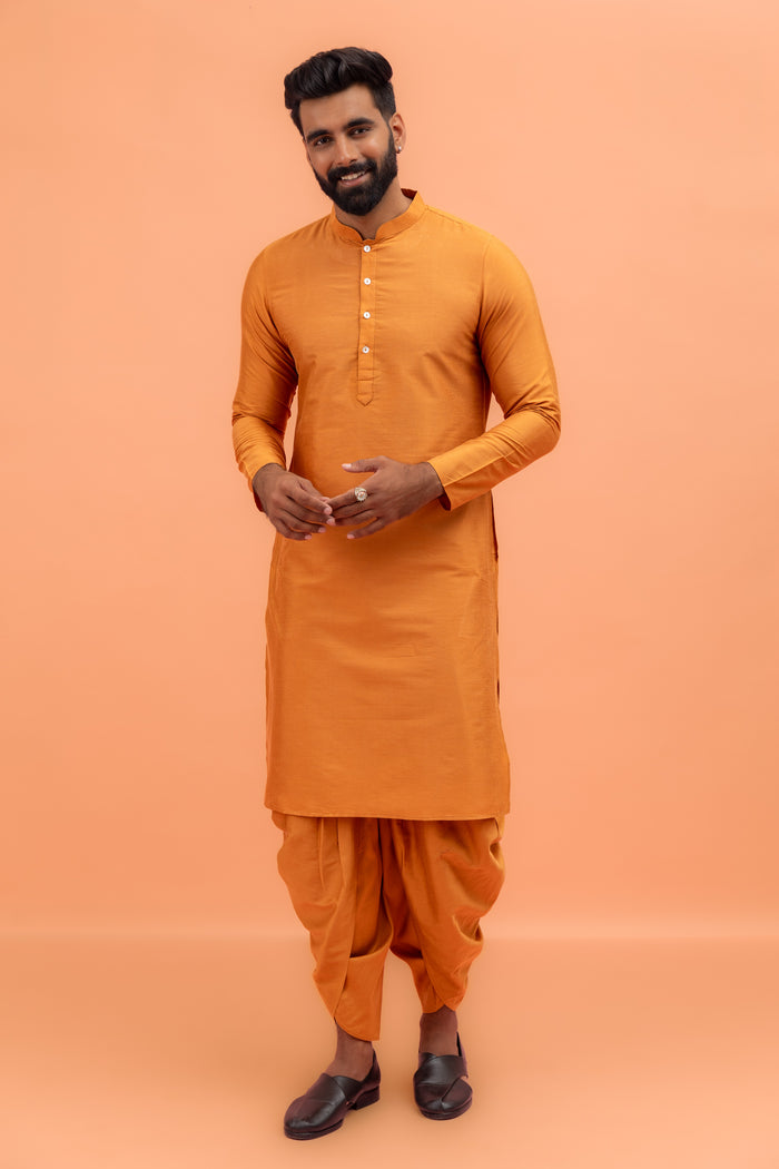 Multi-Coloured Printed Nehru Jacket Kurta Dhoti