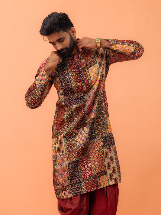 Multicolor Cotton Printed Kurta