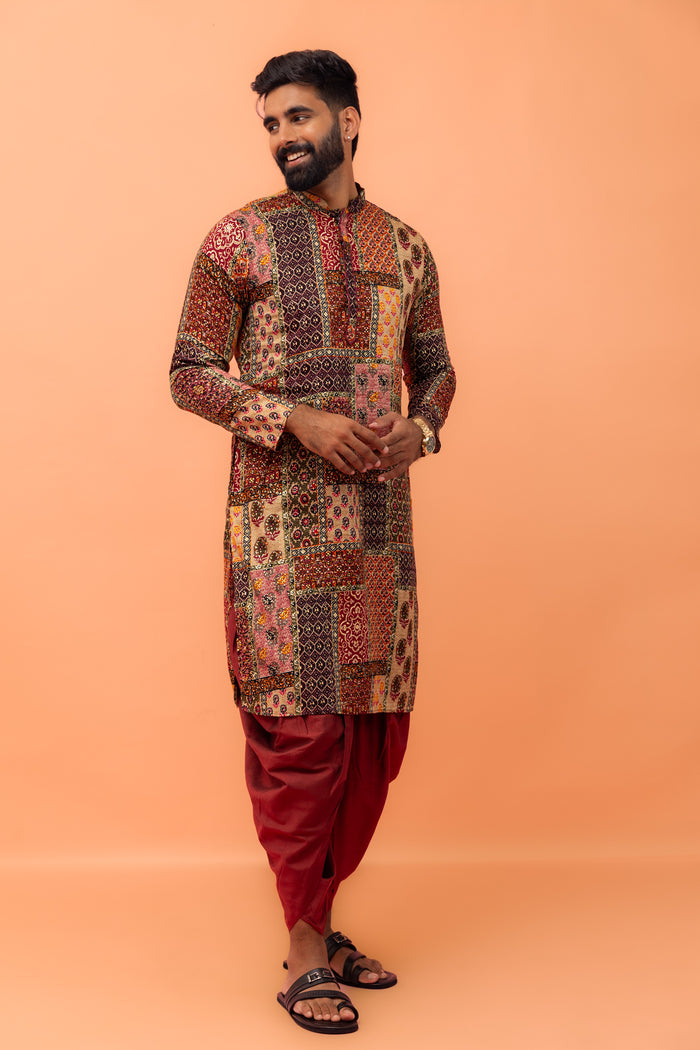 Multicolor Cotton Printed Kurta