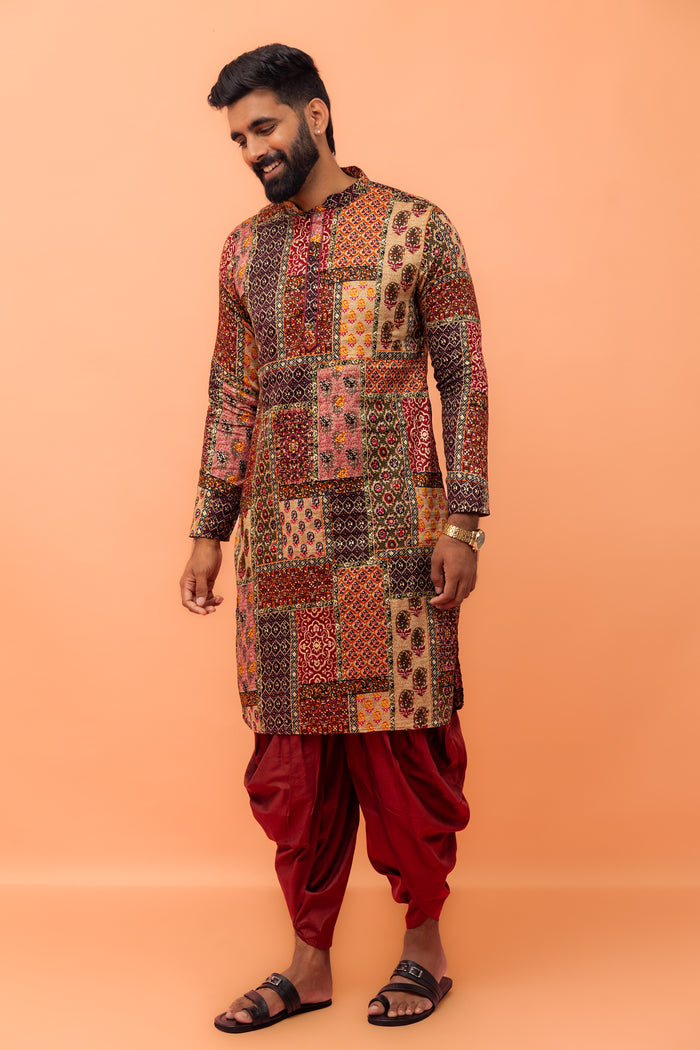 Multicolor Cotton Printed Kurta