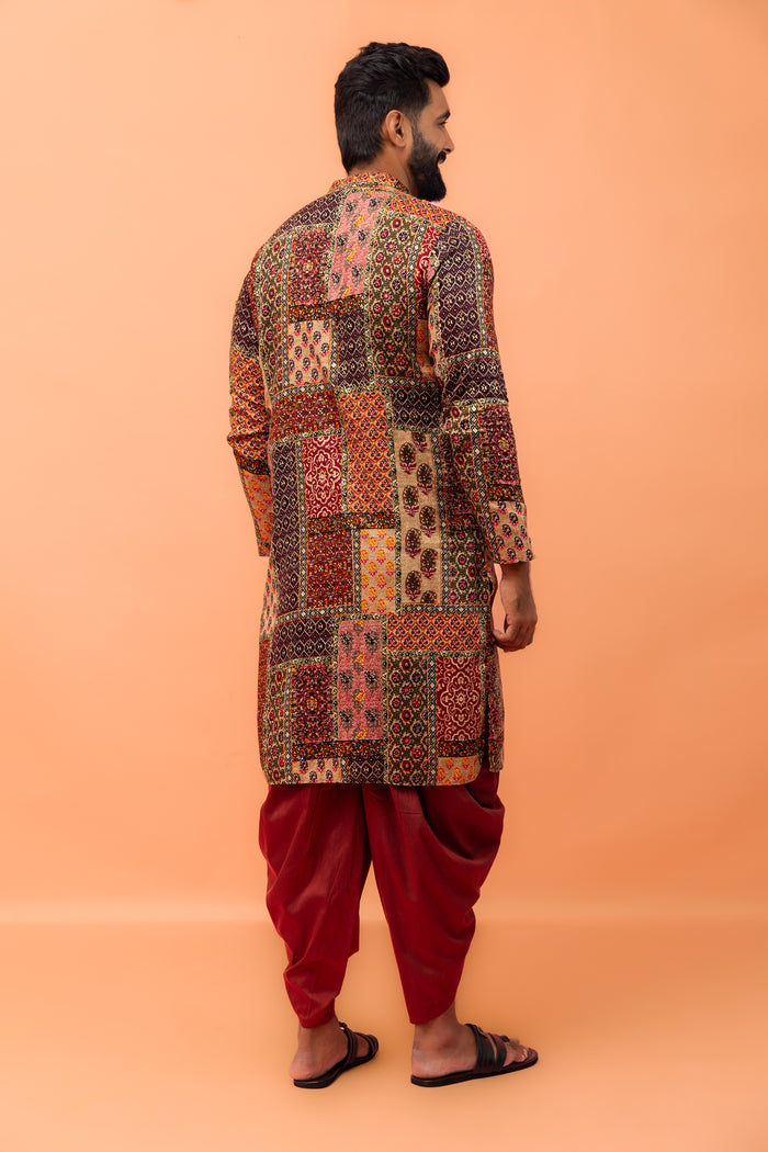 Multicolor Cotton Printed Kurta
