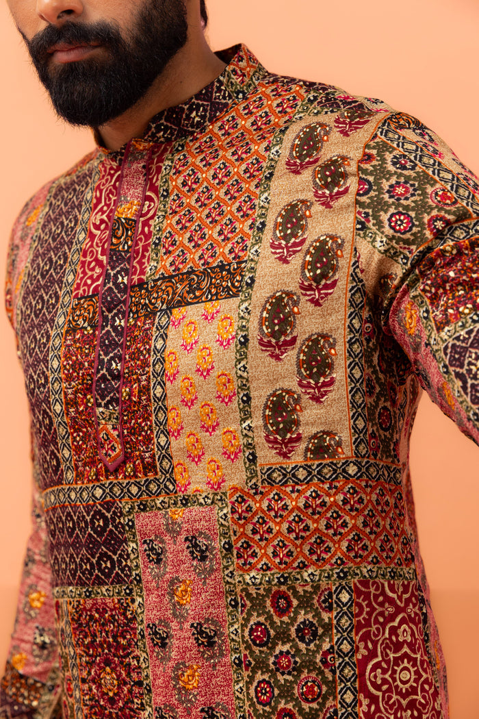 Multicolor Cotton Printed Kurta