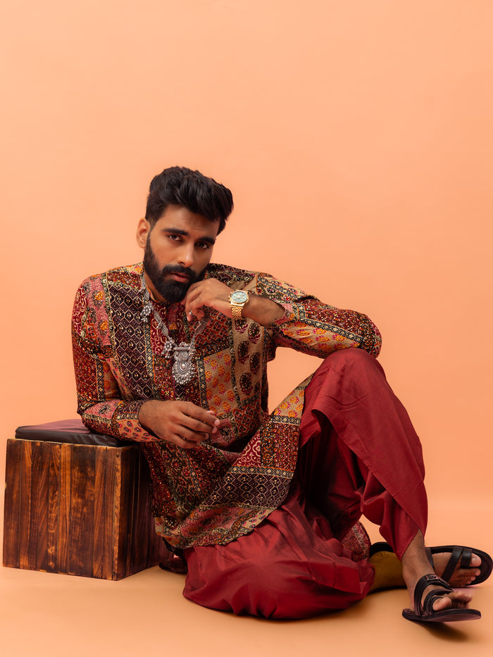 Multicolor Cotton Printed Kurta