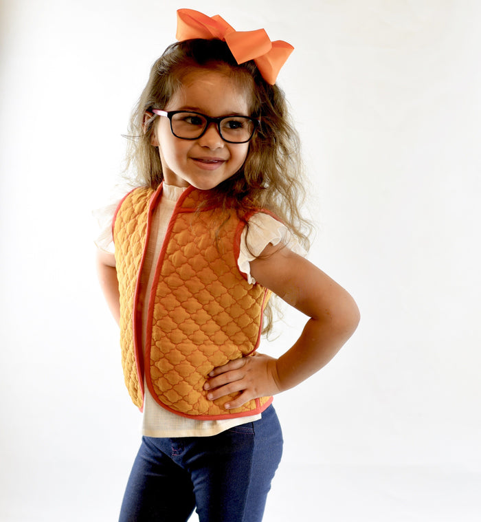 Mustard & Pink Reversible Sleeveless Jacket Dress Yo Baby Wholesale