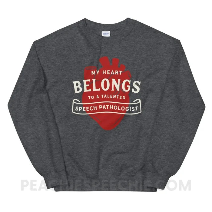 My Heart Classic Sweatshirt - Dark Heather / S - Hoodies & Sweatshirts peachiespeechie.com