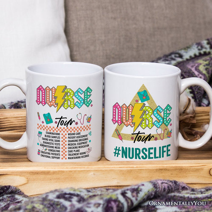Nurse Life Tour Personalized Mug, Medical Worker Custom Gift with Name Personalized Ceramic Mug OrnamentallyYou