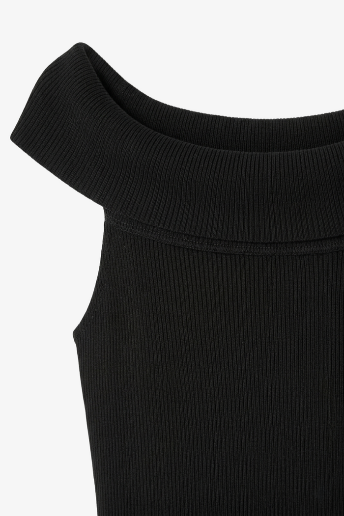 Off-Shoulder Ribbed Dress