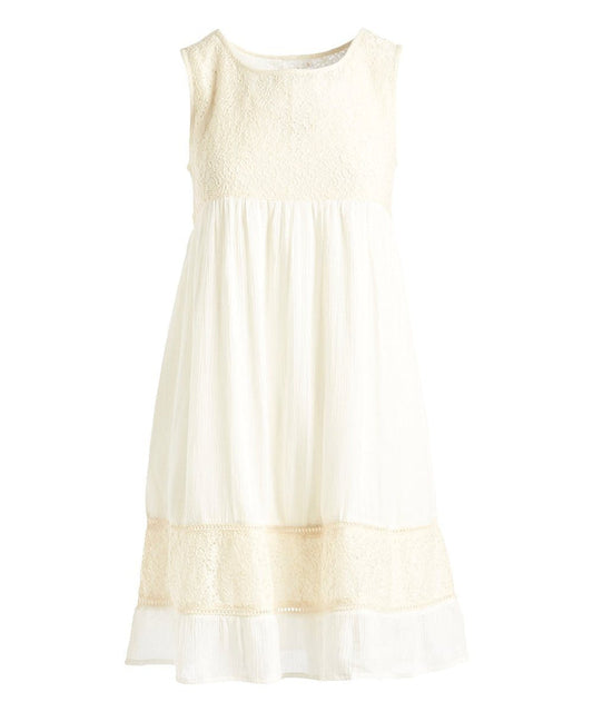Off-White Lace Empire-Waist Dress Shirt-Dress Yo Baby Wholesale