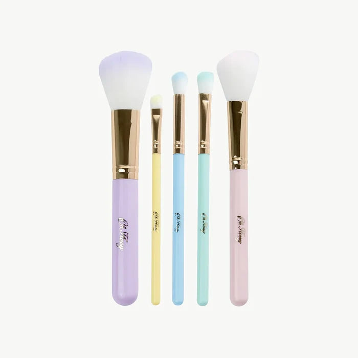 Oh Flossy 5-Piece Rainbow Makeup Brush Set & Storage Case
