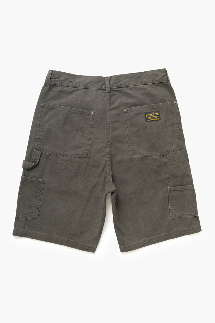 Okonkwo MFG - Aged Canvas Carpenter Shorts - Moss Green