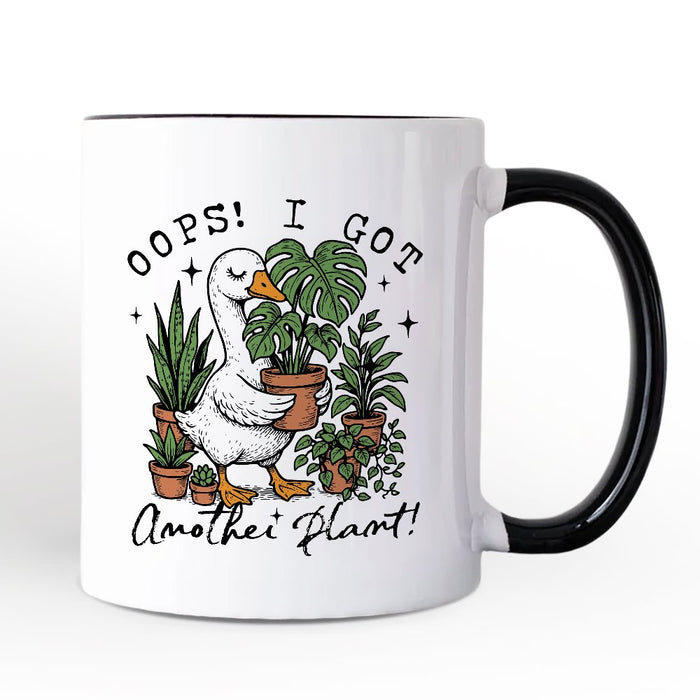 Oops I Got Another Plant Goose Personalized Mug, Sarcastic Gardening Humor Gift with Custom Name Personalized Ceramic Mug OrnamentallyYou White - Black Non-Custom