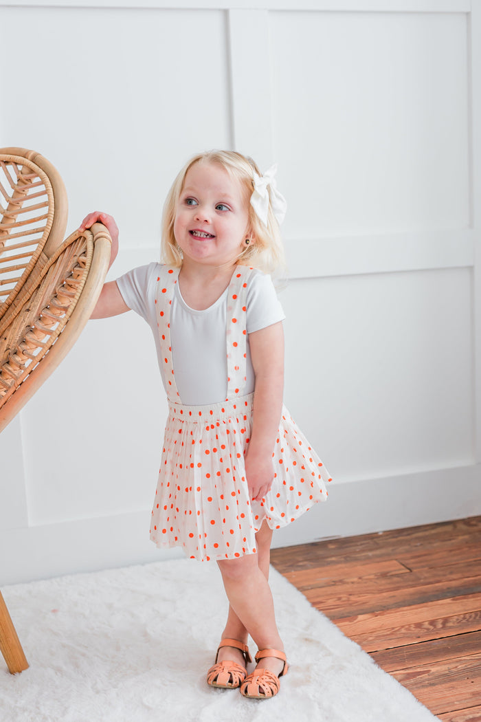 Orange Polka Dot Print Skort Yo Baby India