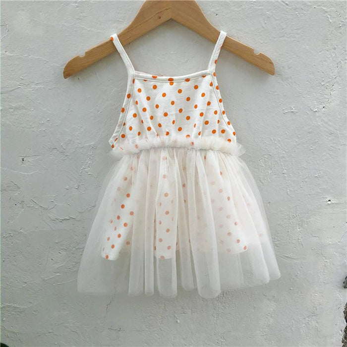Orange Polka Dots Tulle Party Dress Dress Yo Baby Wholesale