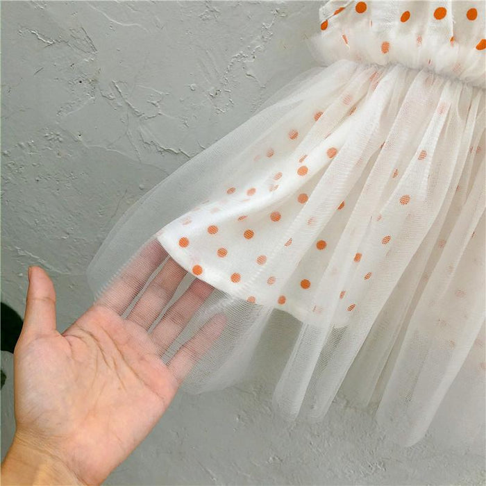 Orange Polka Dots Tulle Party Dress Dress Yo Baby Wholesale
