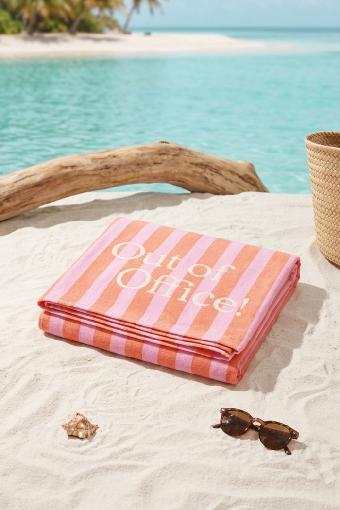 "Out Of Office" Beach Towel