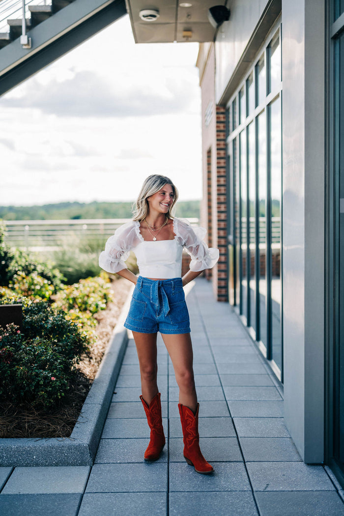 Out West Leather Boots - Orange