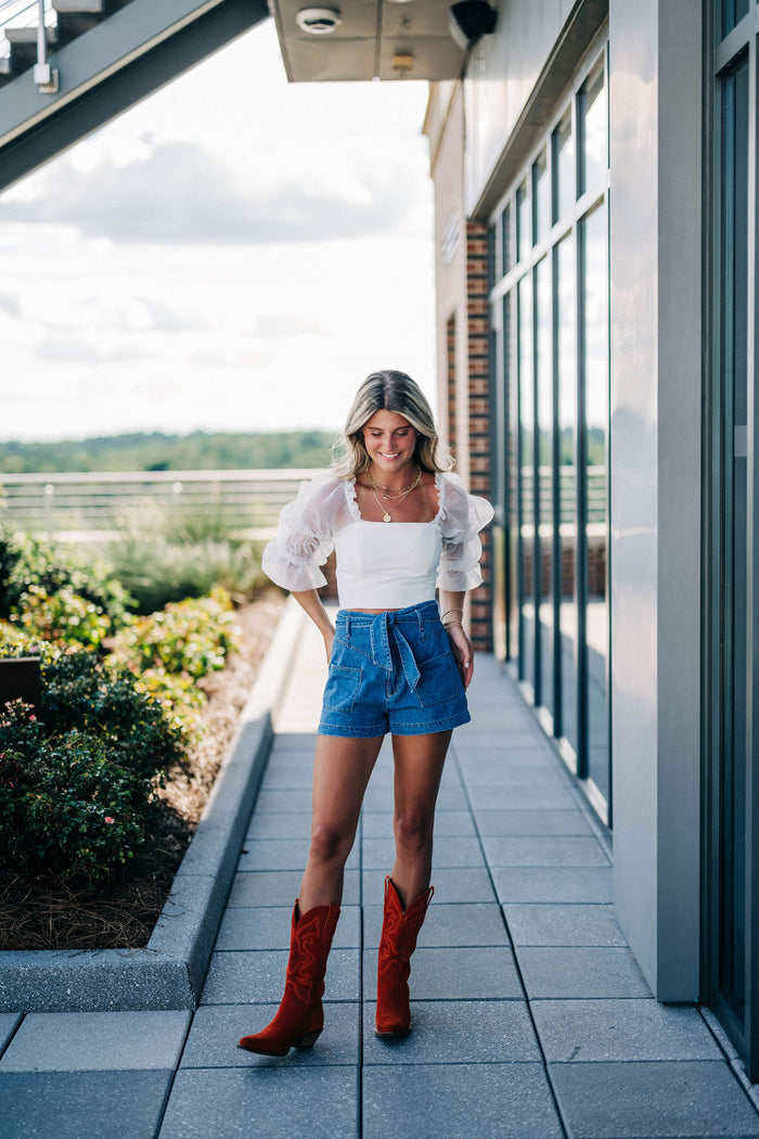 Out West Leather Boots - Orange