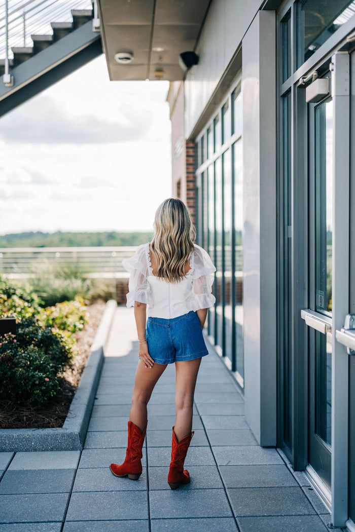 Out West Leather Boots - Orange