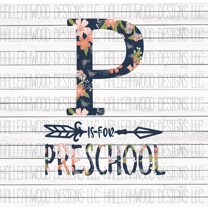 P is for Preschool Floral