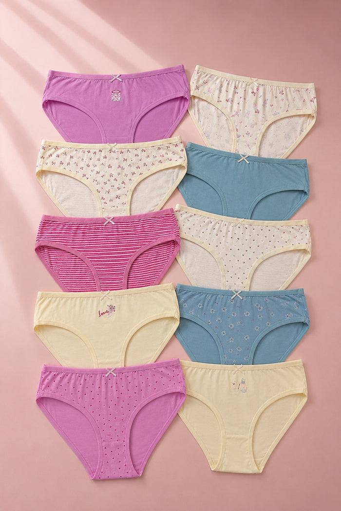Pack of 10 Colored Bikini Panties