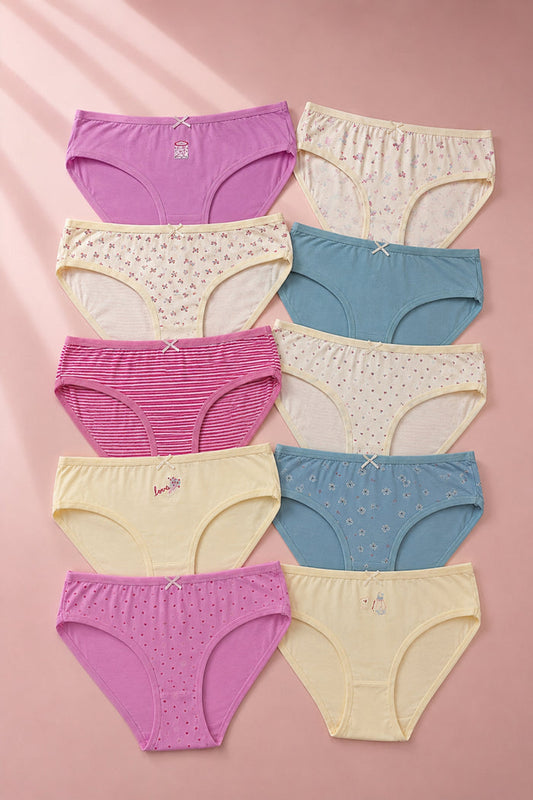 Pack of 10 Colored Bikini Panties