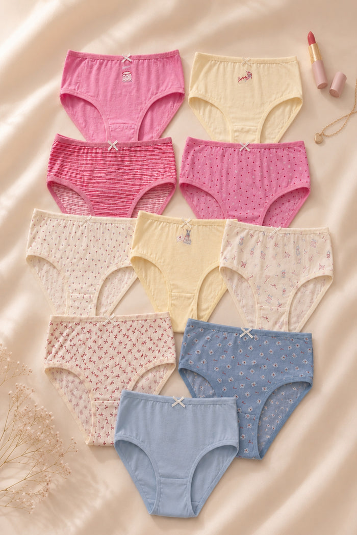 Pack of 10 Colored Brief Panties