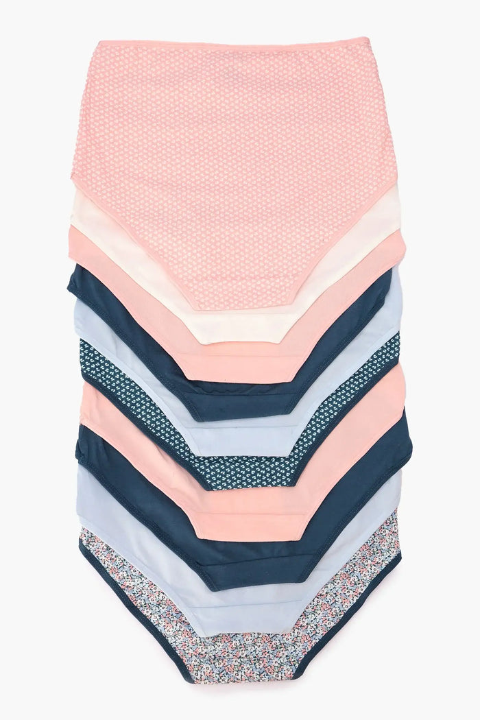 Pack of 10 Colored Full Brief Panties