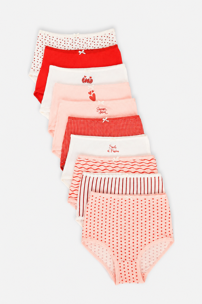 Pack of 10 Colored Full Brief Panties