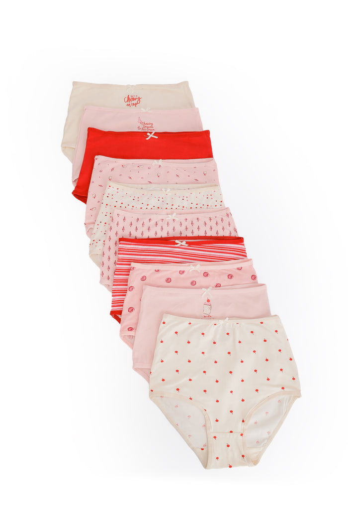 Pack of 10 Colored Full Brief Panties