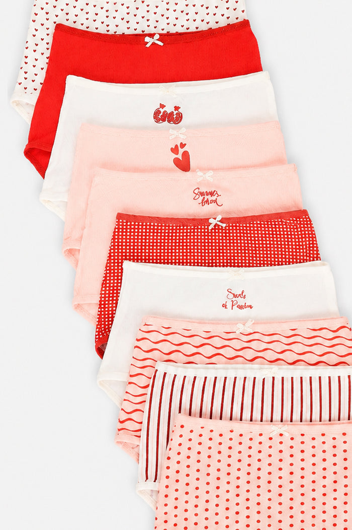 Pack of 10 Colored Full Brief Panties