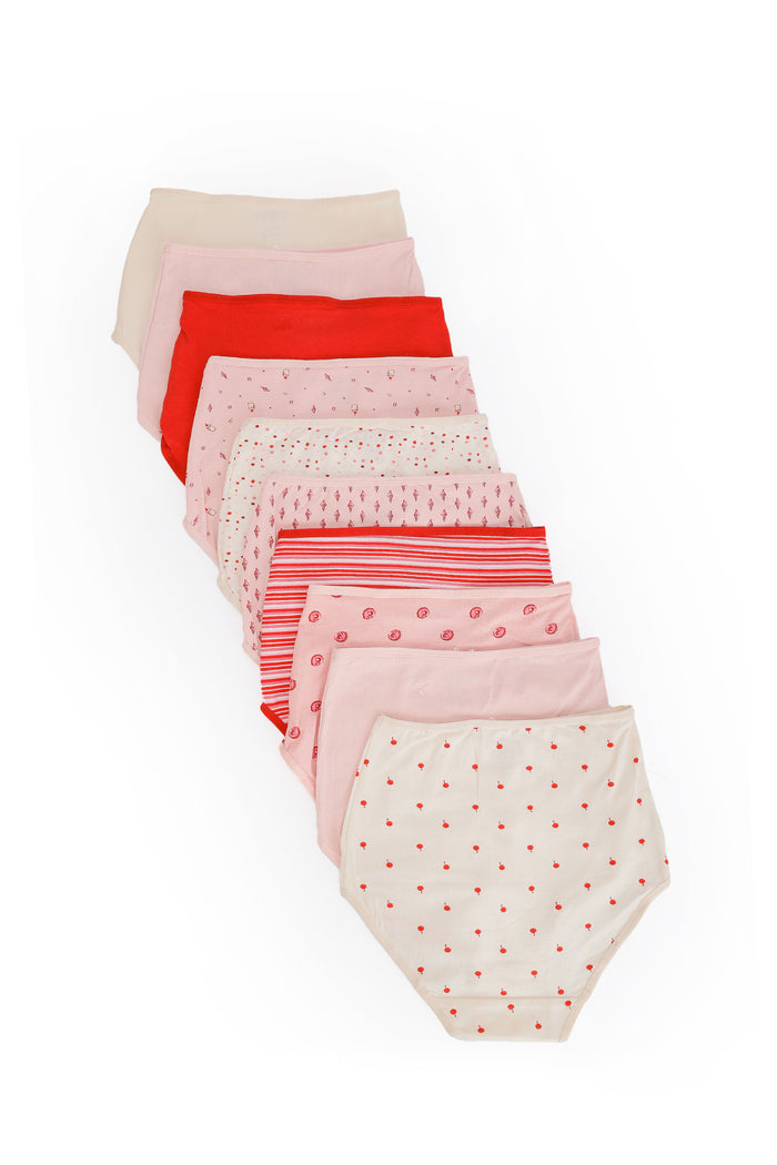 Pack of 10 Colored Full Brief Panties