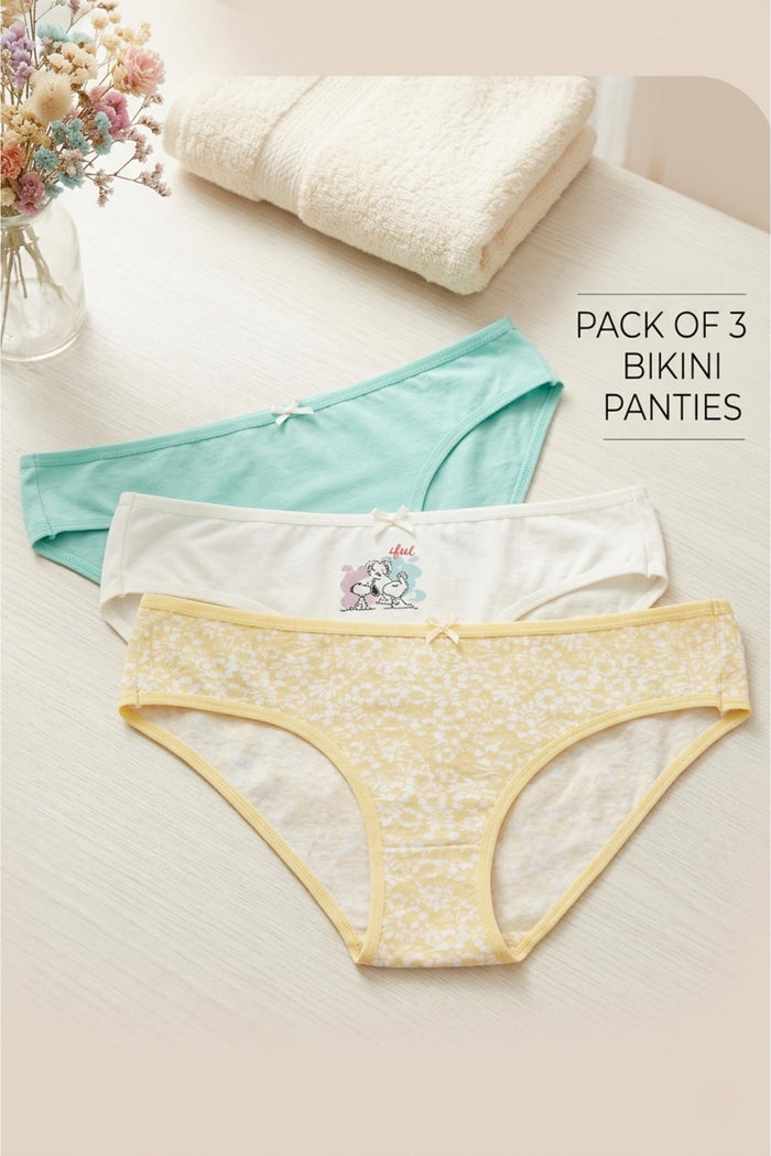 Pack of 3 Colored Bikini Panties