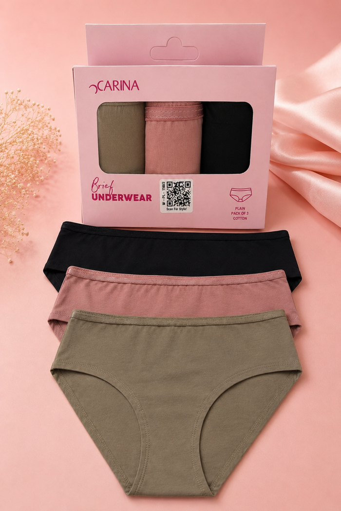 Pack of 3 Colored Brief Panties