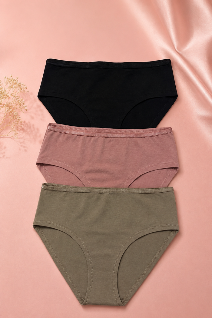 Pack of 3 Colored Brief Panties
