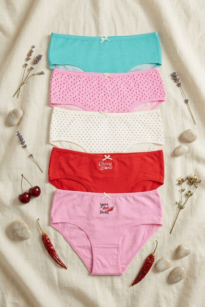 Pack of 5 Colored Brief Panties