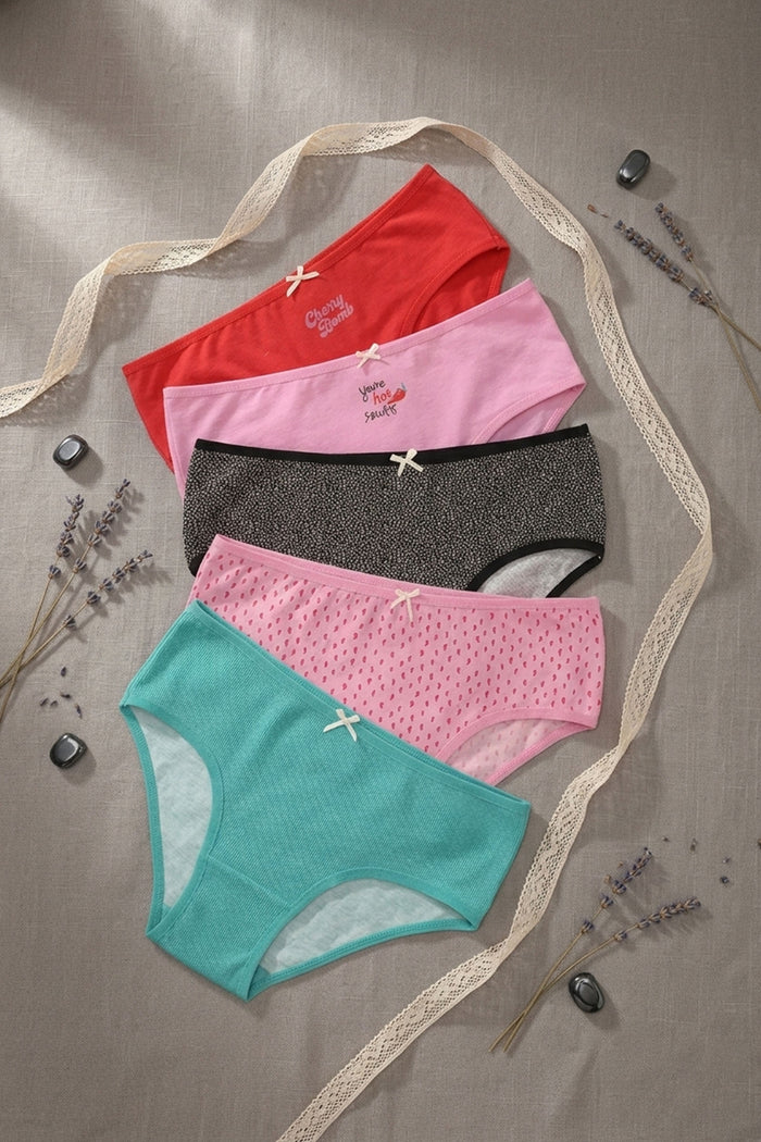 Pack of 5 Colored Brief Panties