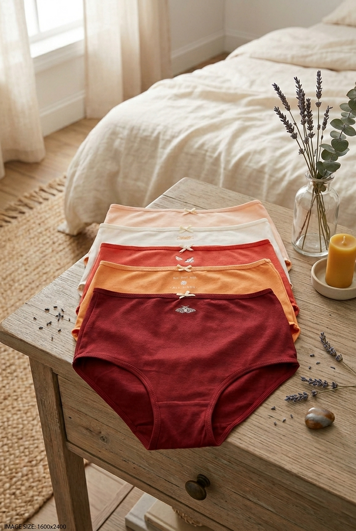 Pack of 5 Colored Full Brief Panties