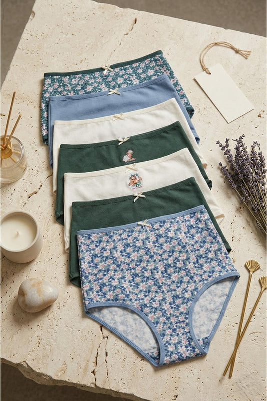 Pack of 7 Colored Full Brief Panties
