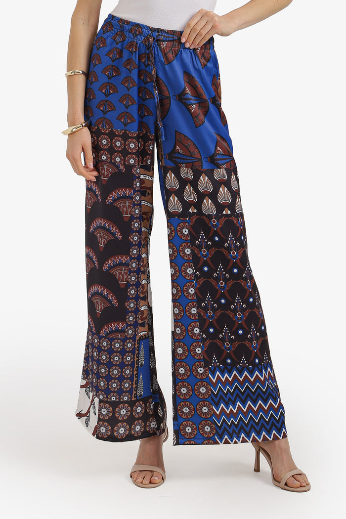 Patchwork Wide-Leg Pants