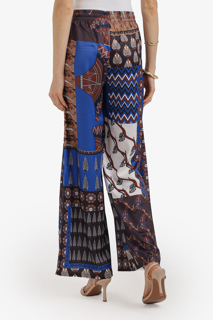 Patchwork Wide-Leg Pants