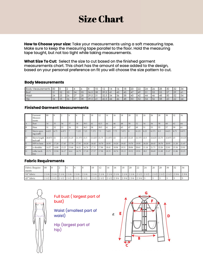 PDF Pattern: Big Collar Jacket (Sew Along Included)