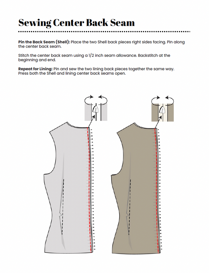 PDF Pattern: Fully Lined Vest (Sew Along Included)