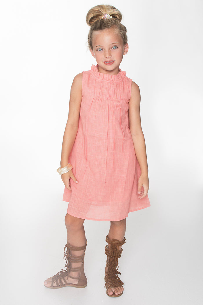 Peach Ruched Shift Dress Dress Yo Baby Wholesale