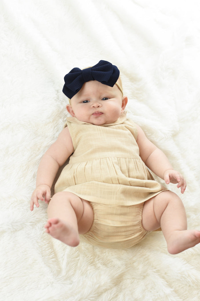 Peter-Pan Collar Shift Dress & Diaper Cover Set - Blush Sun Dress Yo Baby Wholesale