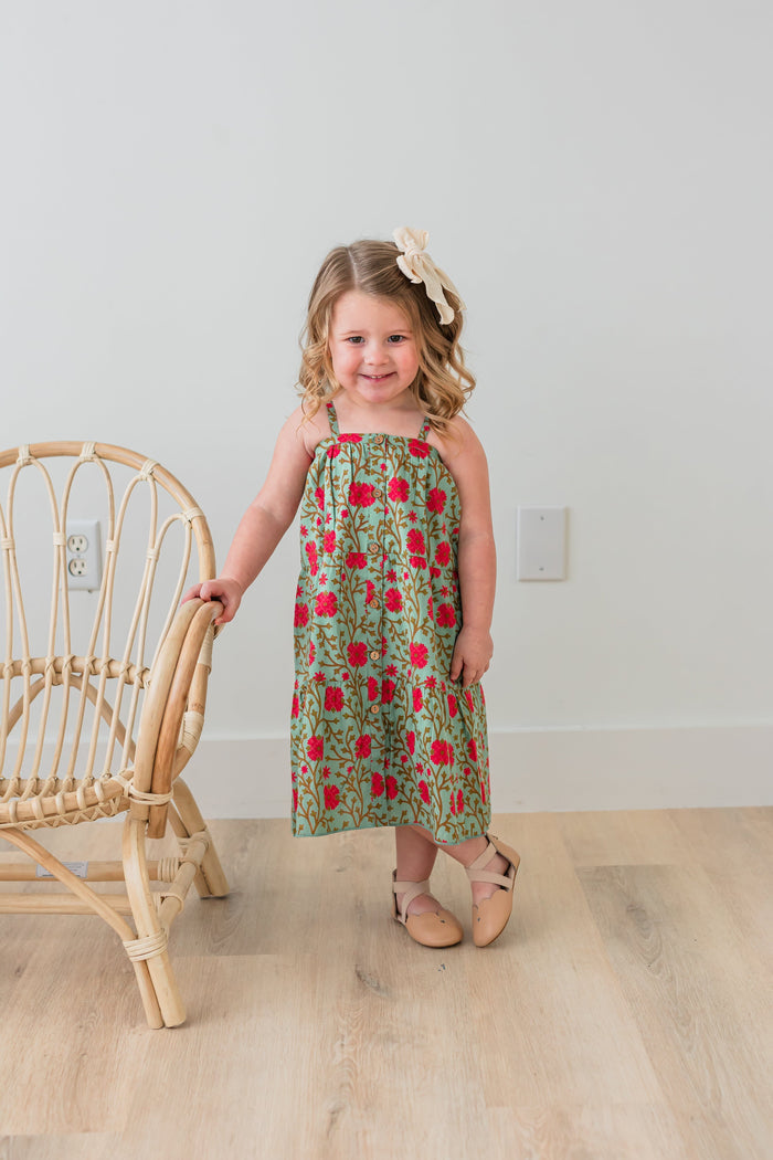 Pink Floral Tiered Dress Dress Yo Baby India