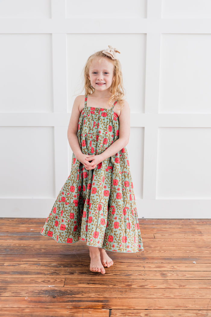 Pink Floral Tiered Dress Dress Yo Baby India