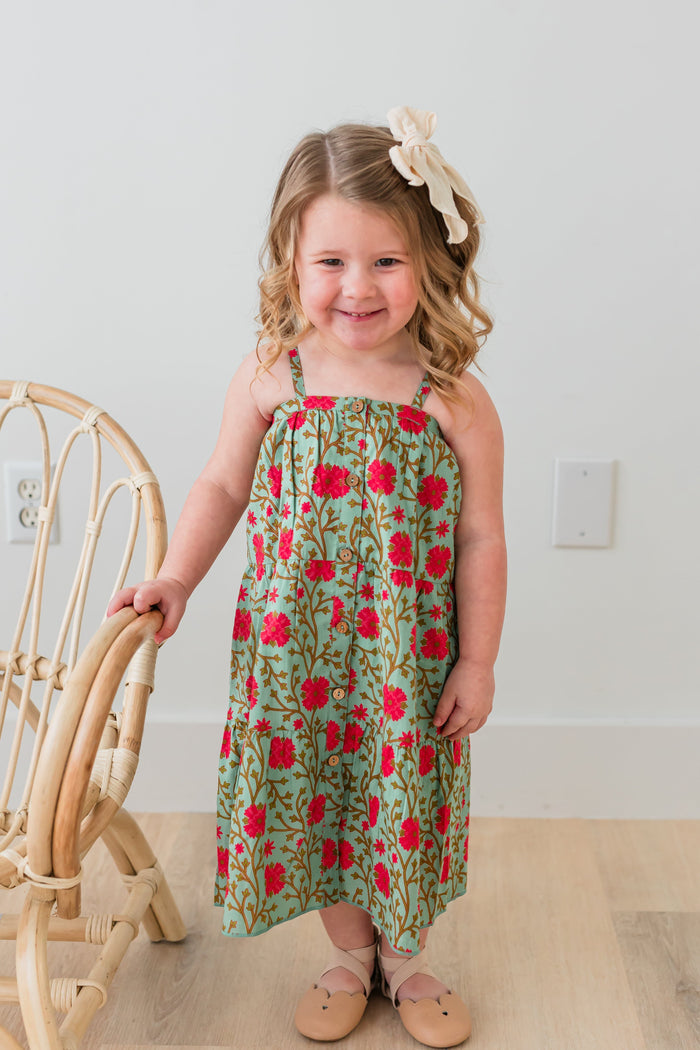 Pink Floral Tiered Dress Dress Yo Baby India