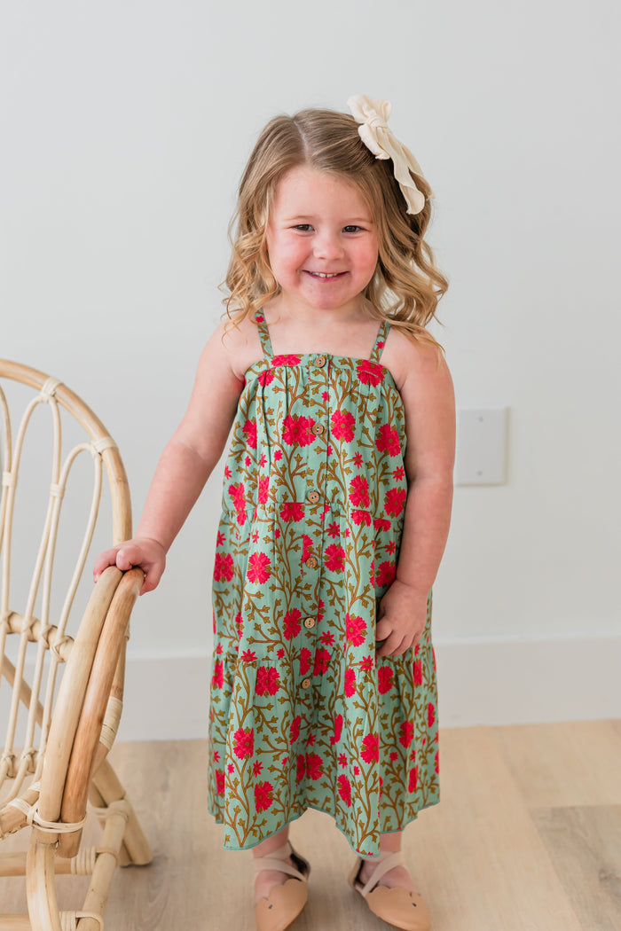 Pink Floral Tiered Dress Dress Yo Baby India
