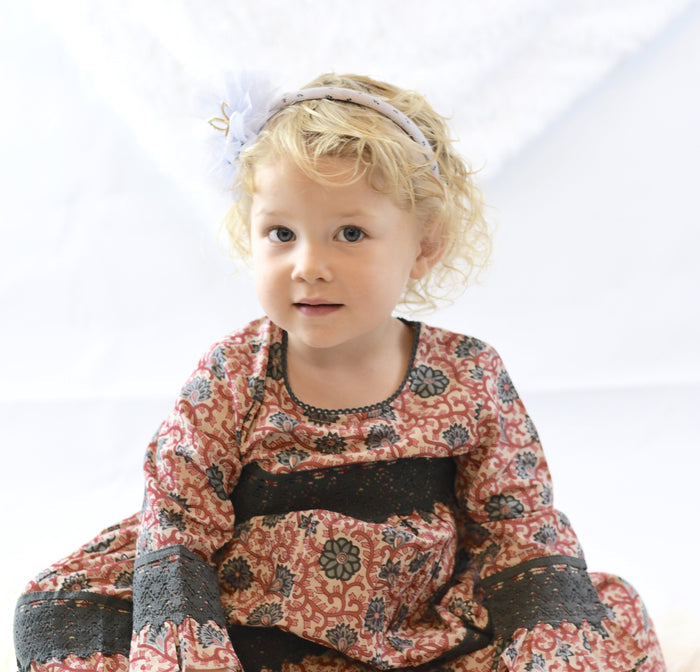 Pink & Grey Lace Dress & Diaper Cover Set Dress Yo Baby Wholesale