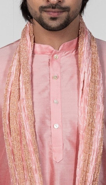 Pink Kurta Dhoti Dupatta Set